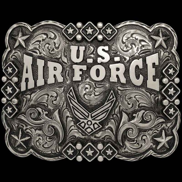 Showcasing precision craftsmanship, these buckles honor the spirit of the U.S. Air Force.  Celebrate commitment and pride with our military buckles now!