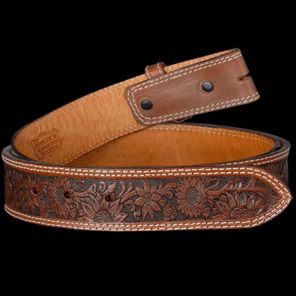 Virginia Sunflower Leather Belt