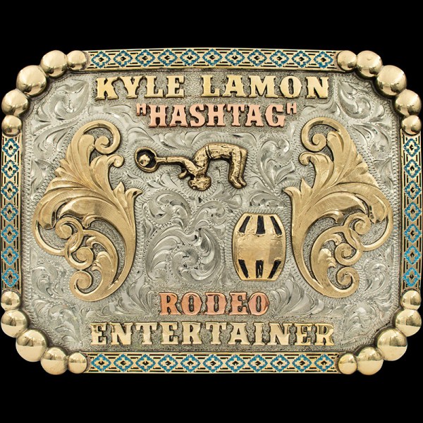 Kyle Lamon is one rodeo clown ya can’t forget. Known on social media as “Hashtag,” Kyle is known for travelling across the south, clownin’ it up in the arenas and online! Customize this exclusive collab design now!