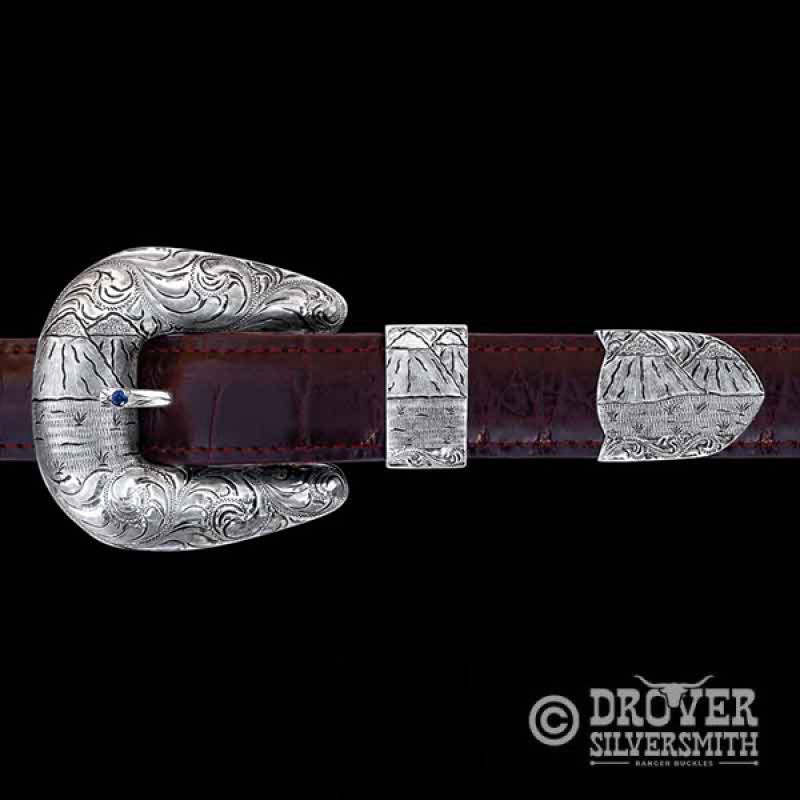 The Range Rider Sterling Silver Buckle- The Range Rider! This buckle will  fit a 1 belt. Wear a