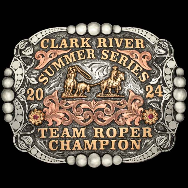 The Bisbee Custom Belt Buckle is built with a classic western style mixed with modern design elements. Customize this belt buckle for your rodeo event today!