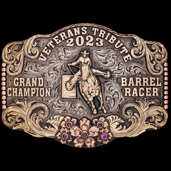 The Ardmore Custom Belt Buckle is an amazing hand-engraved buckle with an Antique Finish and bronze scrollwork. Personalize this belt buckle with your own logo or western figure now!