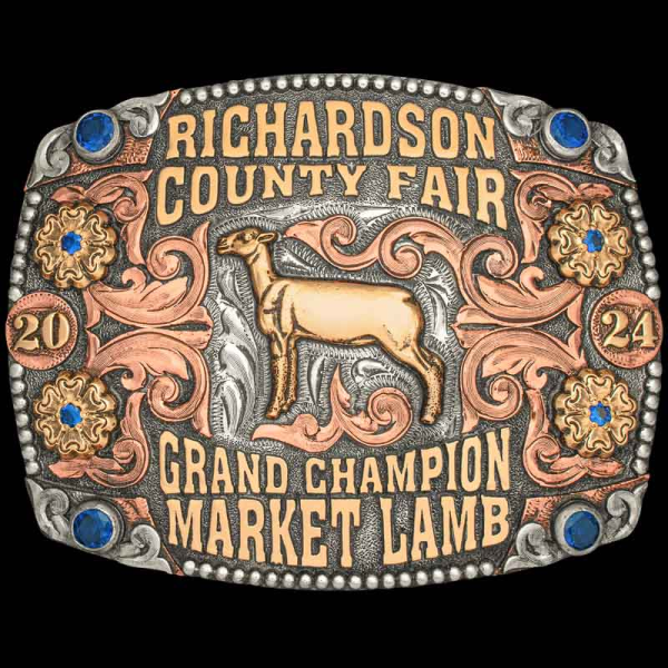 Make a statement at your livestock event or awards show with the Goldfield Custom Belt Buckle,! Customize this trophy buckle now!