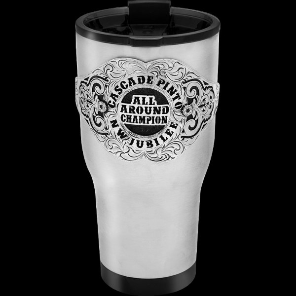 Looking for a unique gift? Our Toggenburg Custom Tumbler is the perfect choice for western aficionados. Customize it with your own lettering, stone color and cup color.